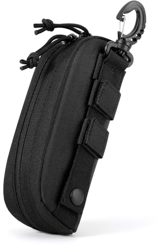 MoKo Brillenetui, Tragbare Brillentasche aus Oxford-Stoff mit Polyester-Reißverschluss für Lesebrille Sonnenbrille Tagesbrille, Wasserdichter Brillenhalter für Outdoor-Wandern Frauen Männer, Schwarz