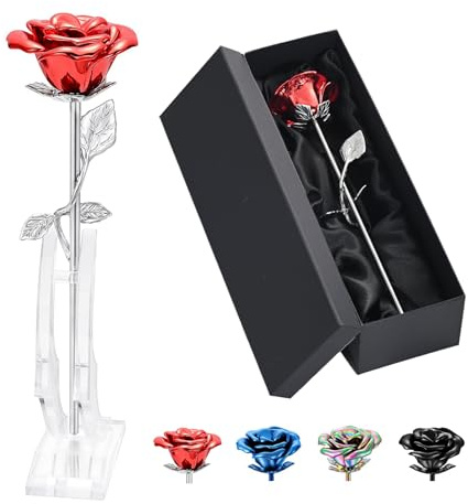 QGJNSGC Rose Flower Keepsake Urns for Human Ashes Memorial Urn Locket Long Stem Colourful Roseflower Cremation Urns Funeral Urn for Pet Ashes Cremation Keepsake for Cat Dog Ashes Roseflower Ornaments