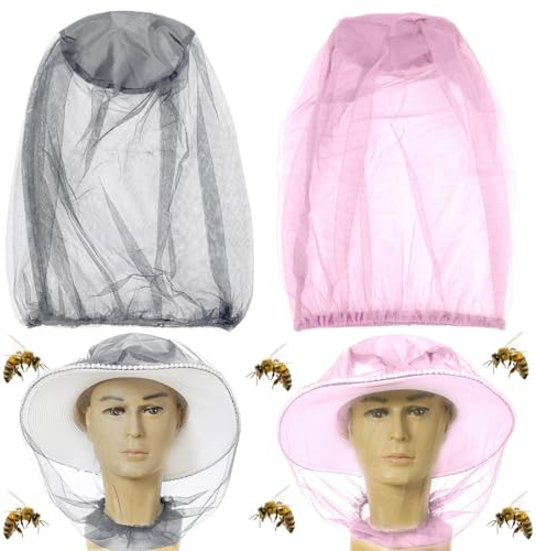 Moskito Repellent Abdeckungen - 2er Set Moskitonetz Kappen für das Gesicht - Insektensicher und praktisch - Geeignet für Imkerei, Angeln im Freien und Reisen.