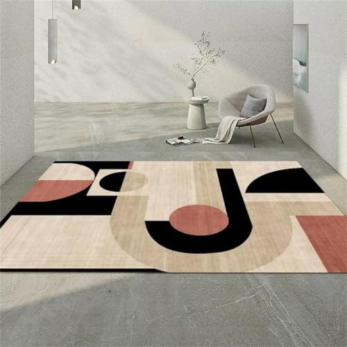 DJHWWD Alfombra De Cocina Antideslizante alfombras alargadas 90x120CM Beige Alfombra Lavable para Sala de Estar Dormitorio para niños Estampado geométrico Moderno