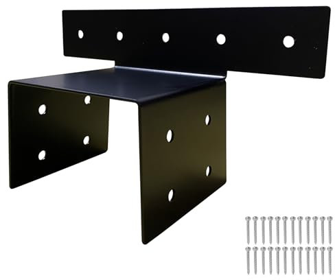 Gintison 4x4 Brackets for Wood Posts, Black DIY Joist Anchor Connector Truss to Beam Pergola Hardware Kit for Outdoor House Carport Shed (4 per Pack, Screws Including) Type B
