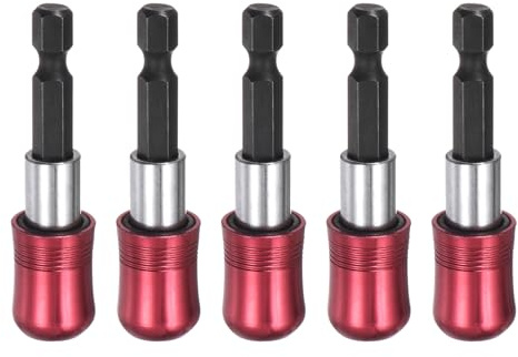 sourcing map 5pcs Magnetic Extension Chuck Adapter 2.5 1/4 Inch Hex Shank Quick Release Bar Socket Screwdriver Bit Holder for Screwdriver Bits Nuts Drills Socket Driver Adapter