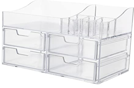 SEWACC Mehrschichtiger Aufbewahrungskoffer Kosmetik-organizer Schubladenbox Make-up-behälter Organizer Für Kleinigkeiten Acrylmaterial Transparenter Design Platzsparend