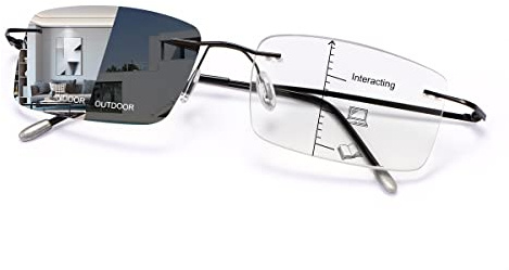 PEEPAI Photochrome Progressive Multifokus Lesebrille UV Sonnenbrille Computer Anti Blau Lichtbrille Brillen für Männer und Frauen