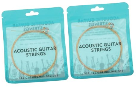 Gitarrensaiten 12 Stück aus Kupfer, Gelb, Rostfrei | Folk Gitarren Zubehör, Leicht zu Wechseln, Benutzerfreundliches Design