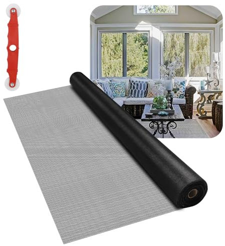 Fiberglass Window Screen Mesh Roll - 36x100', Easy-to-Cut Screen Door Mesh for Windows, Pool, Porch Durable Mesh Replacement Option
