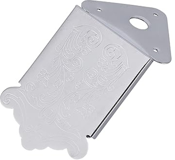 Triangle with Cover and Screws Tailpiece Mandolin 8 String Plated | Removable Coverplate Accommodates up 8 Loop-end Strings Silver Chrome Finish