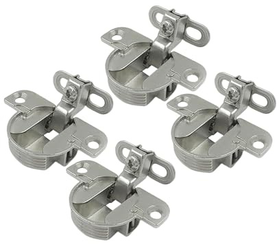 LIKERAINY 97 Degrés Charnières Compactes Cachée pour Portes D'armoires Charnières pour Portes de Meubles Penderies et Placards Zinc Moulé sous Pression Plaqué Nickel Paquet de 4 pièces