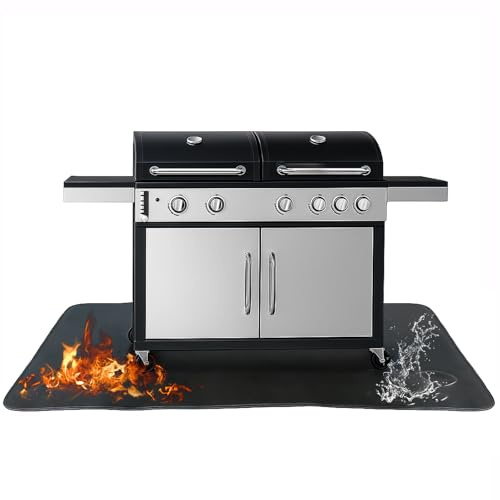 Tappetino Protettivo Barbecue 150 x 100 cm – Tappetino Ignifugo in Fibra di Vetro e Silicone, Resistente al Calore fino, Impermeabile e Antigrasso, Multiuso Tappetino Ignifugo Barbecue per Cortile