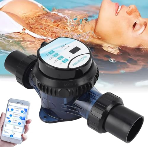 HNBYLMM Chlorateur d'eau salée pour piscines creusées, générateur de Chlore électrolytique au sel, avec Cellule en Titane autonettoyante et contrôle par app, pour piscines jusqu'à 13,000 gallons,2g/h