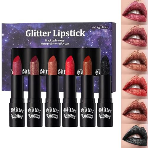 Barra De Labios Con Purpurina Larga Duración Impermeable Brillo Labial de