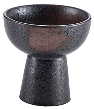 FUNNETOYU Ciotola da Dessert Base Alta in Ceramica Stile Giapponese Resistente e Facile da Tenere, per Gelato e Yogurt in Casa