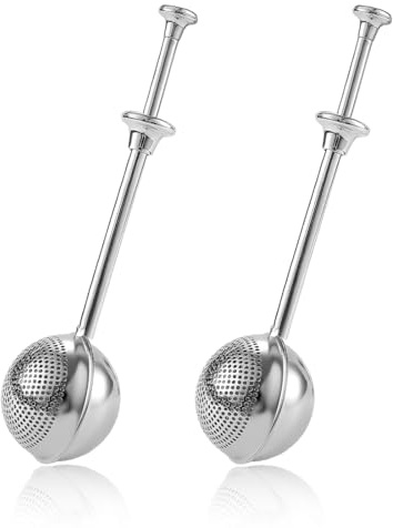 2 boules à thé, inox alimentaire, poignée à pression, trous uniformes, boule a the, infuseur thé