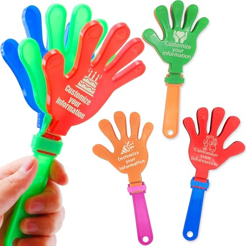 personnalisables clappers de main Noisemakers - jouets en plastique coloré clap de main pour les fêtes, événements sportifs, anniversaires, logo personnalisé et informations, accessoires de p