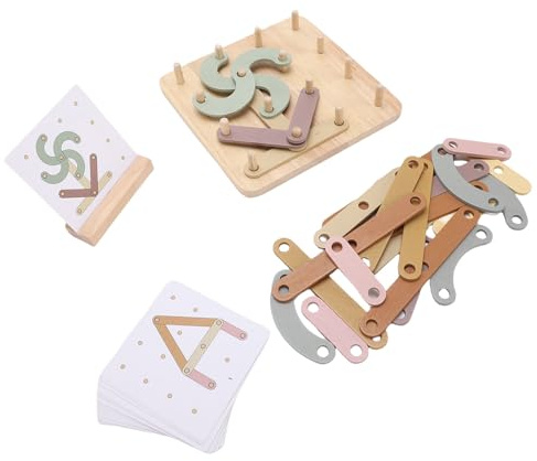Omquot Träbokstavsnummer Byggpussel Pedagogiska Staplingsblock Leksaksset för Barn 3+ år,gummiträ + Poppelplywood