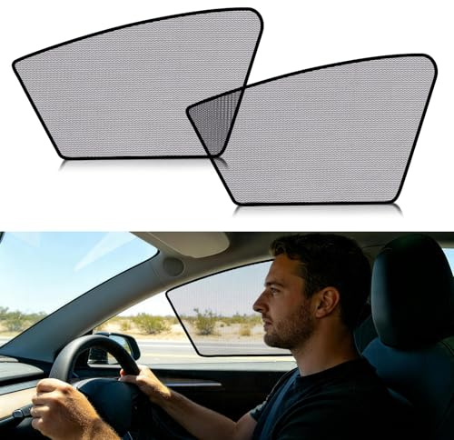 Parasol para coche para Tesla Model Y 2024-2026, ventana lateral delantera | Perfect Fit, electrostática autoadhesiva, oscurecimiento de ventanas de coche, protección UV, sin pegamento