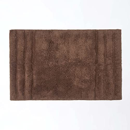 Homescapes Badematte Duschvorleger Badteppich Spa Supreme 50 x 80 cm aus 100% Reiner Baumwolle braun