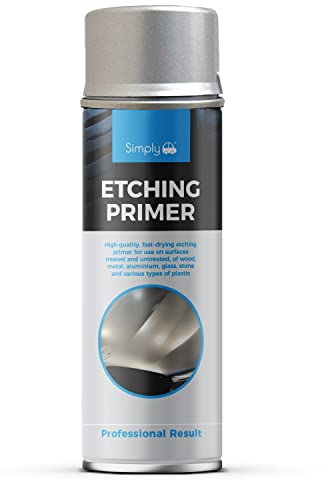 Simply SP-024 Grey Etching Primer for Cars & Motorbikes – Fast Drying – For Treated & Untreated Wood, Metal, Aluminium, Glass, Stone & Various Plastics – 500 ml