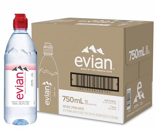 EVIAN Evian Natural Mineral Water Sports Cap 75cl (PACK OF 12)