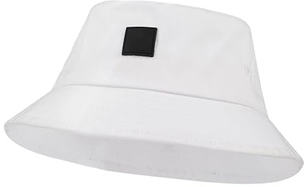 ISIYINER Fischerhut Baumwolle Bucket Hat Strandhut Freizeithut Schlapphut Outdoor-Hut für Wandern Camping Strand 56-58 cm Weiß
