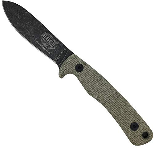 ESEE Knives Ashley Game Hunting Skinning Knife w/Sheath, Made in USA (Micarta)