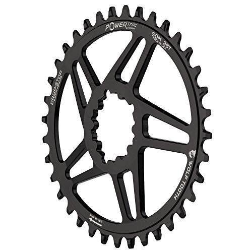 Wolf Tooth Elliptisches Kettenblatt für Rennrad, Oval, 38 Zähne, PowerTrac, MTB, Aluminium 7075-T6, USA