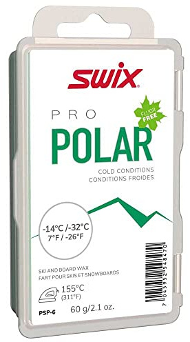 Swix PS Polar Pro Speed Ski and Snowboard Iron-On Wax for Extreme Cold Temperatures, 60g