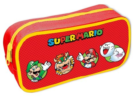 Nintendo Unisex Super Mario Character Circles Rectangle Pencil Case (Halterung), Rot, One Size