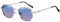 H HELMUT JUST Occhiali da Sole da Donna Uomo Lenti Sfumato Blu a Rosa Vintage Ottagonali Montatura Polarizzati