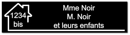 Mygoodprice - Targhetta incisa con nome e numero autoadesiva per cassetta delle lettere, 10 x 2,5 cm, personalizzabile, da 1 a 3, nero