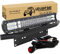 SKYWORLD 51cm 20 Zoll 288W LED Arbeitsscheinwerfer Bar mit 12v kabelbaum kit, Aluminium Kennzeichenhalterung Nummernschildhalter bull bar für 4x4 Auto Offroad KFZ LKW PKW ATV SUV