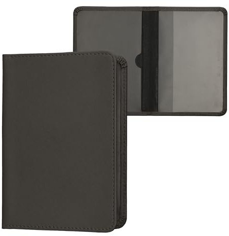 kwmobile Custodia in pelle PU per Libretto Circolazione Auto - Cover Portalibretto con Scomparti per Tessere Patente - Foderina Porta Documenti stone dust