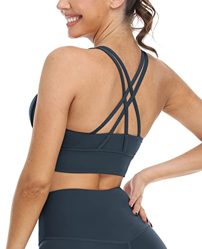 icyzone Damen Sport BH Starker Halt Gepolstert Training Yoga Top Fitness Gym BH