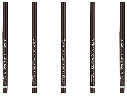essence micro precise eyebrow pencil, Eye Pencil, Augenbrauenstift, Nr. 05 black brown, braun, definierend, langanhaltend, natürlich, vegan, Mikroplastik Partikel frei, 5er Pack (5 x 0,05g)