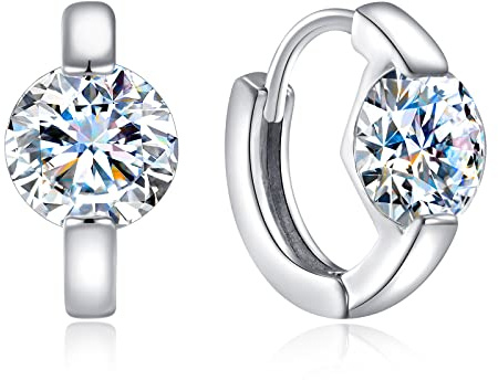 Moissanite Diamant-Creolen, hypoallergen, 925er Sterlingsilber, kleine Manschette, endlose Kreolen, Ohrring für Mädchen und Frauen