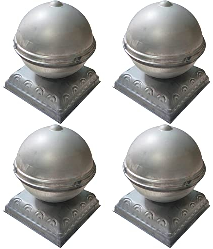Lot De 4 Capuchons De Poteau, Aluminium Poteau Clôture De Lotus pour Décoration Jardin Maison Jardin Cour Porte Escalier Plate-Forme Clôture Ball Chapeau,80x80mm