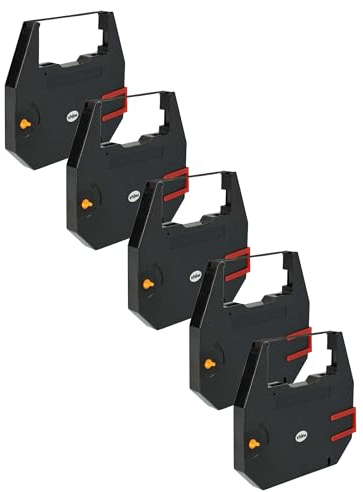 vhbw 5x Farbband Schriftband kompatibel mit Triumph-Adler Beta 8000 T, Beta 8000 Nadeldrucker, Bondrucker - Carbonband, Schwarz
