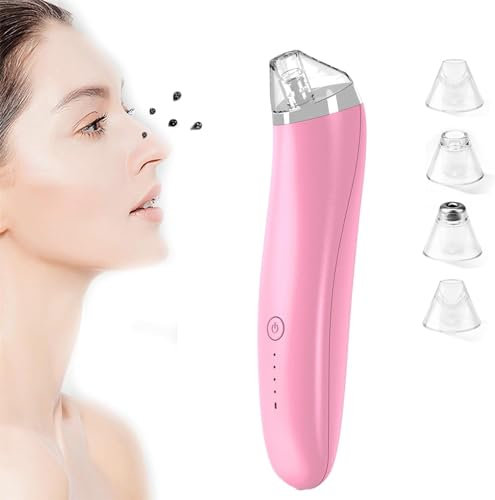 Ashopfun Luxury Confidence - Aspiratore elettrico per la rimozione dei punti neri, per rimuovere i pori del viso, con 3 modalità e 4 testine di aspirazione (rosa)