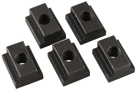 Schwarze T-Nutenstein-Mutter mit Gewinde, M12-Tischschlitz aus Karbonstahl der Güteklasse 10.9 (5er-Pack)