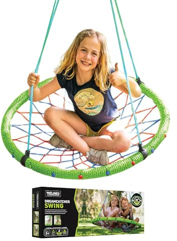 Trelines Dream Catcher Swing | Colorful, Woven Nest Swing for Kids & Adults – Holds up to 225 kg