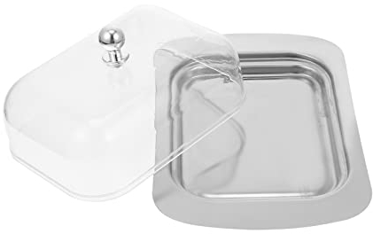 LABRIMP Edelstahl Butterdose Mit Deckel Käse Servierplatte Für Küche Hotel Butter Lagerung Tablett Für Frischhalten Von Lebensmitteln