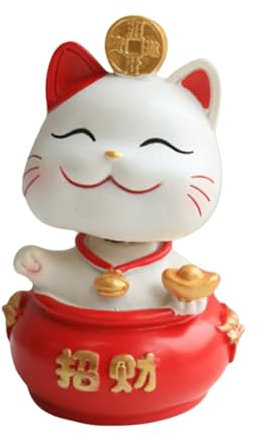 Lucky Cat Wackelkopf,Lucky Cat Wackelkopf fürs Auto,Kleines Auto-Wackelkopf- | Wackelkopf-Wackelkatze für das Armaturenbrett im Auto, glückliche Wackelkatze als Autodekoration, niedliche Miniatur