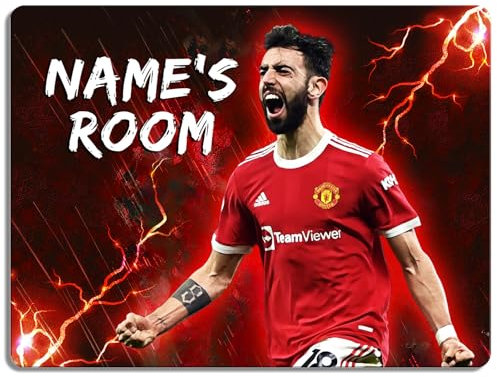 Personalised Fernandes Bedroom Door Sign Football Legend Room Name Plaque Children's Boys Manchester Football Player Kids Birthday Gift NLD35