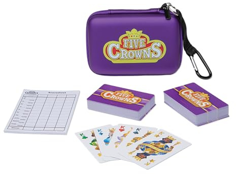 Five Crowns Travel Case Bundle, Cards, Scorecard Included – Card Game for Kids and Adults, Family Game Night, The Game isn’t Over Until The Kings Go Wild!, 5 Suited Rummy Style Card Game, Ages 8+