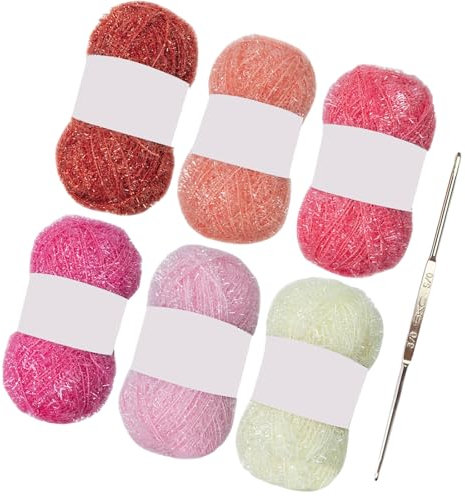120 Yards Crocheting Yarn Sparkling Knitting Yarn for Crocheting Dishcloths Polyester Yarn 1.76oz 120 Yards Each Skein