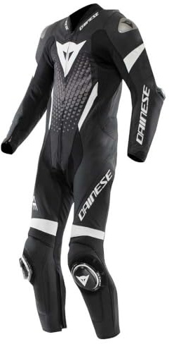 Dainese Laguna Seca 6 Combinaison de moto en cuir 1 pièce, noir/blanc, 50