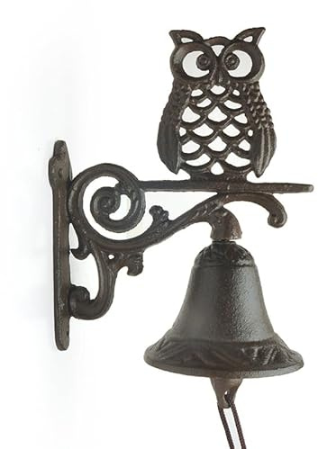 Gusseisen Eule Glocke Wandglocke Eulen Eulen-Türklingel Hof Homestay Garten Türklingel Wand kreative Dekoration Handwerk Antikes Design Eulenglocke