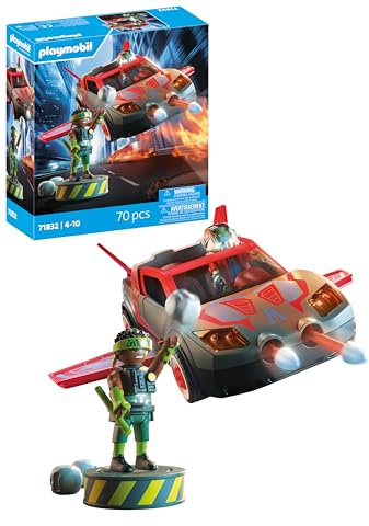 Playmobil | Heroes | Véhicule Multifonctionnel des héros | Jouet à partir de 4 Ans | Cadeau pour Enfants | Véhicule d'action Polyvalent | avec Fonction de tir & Figurine | 71832