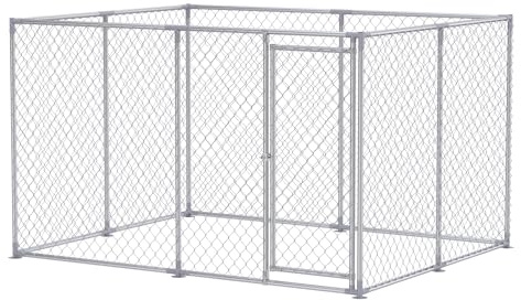 FIVMEN Outdoor Hundezwinger 250x200x150 cm Groß Hundekäfig Hundehütte Hundehaus Verzinkter Stahl mit Abschließbarer Tür Hundezaun Hundeauslauf Draußen