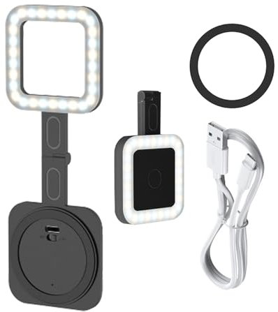 Lumière magnétique pour Selfie de téléphone, Anneau Lumineux magnétique pour Selfie | Lampe de Remplissage de téléphone à Anneau Rond Rechargeable - Lumières Selfie à luminosité réglable au Format de